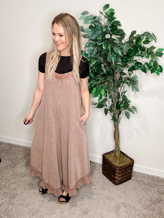 Dusty Mauve Ruffle Leg Jumper