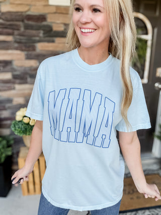 MAMA Baby Blue Tee | Trendy Boutique Graphic Tee for Moms