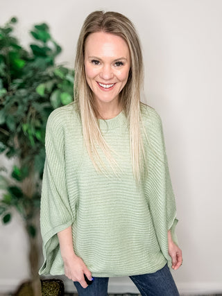 Playful Poncho - Sage