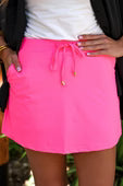 Solid Neon Pink Skort | Trendy Women’s Boutique Bottoms
