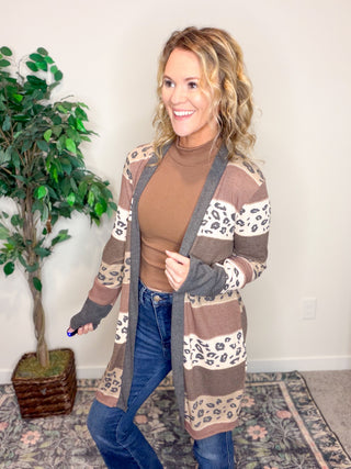 Leopard Striped Cardi