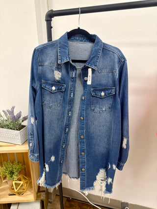 Dark Distressed Denim Jacket