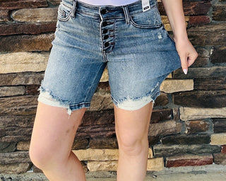 Judy Blue- Black Button Fly Shorts