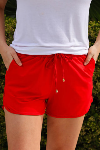 Solid Red Everyday Shorts