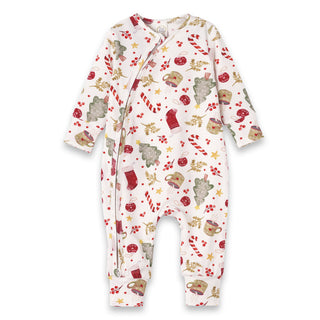 Bamboo Holiday Baby Zip Romper – Christmas One-Piece