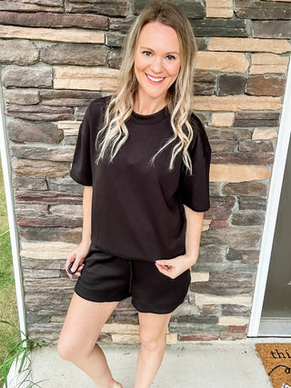 Black Short Sleeve Set