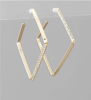 Rhinestone Gold Hoop