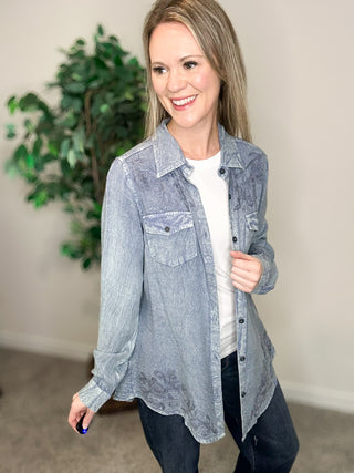 Light Blue Denim Button Up