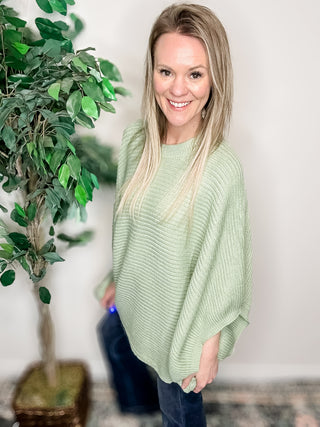 Playful Poncho - Sage