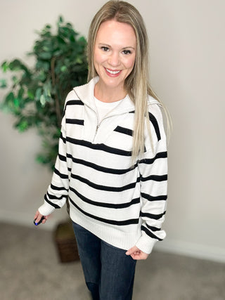 Striped Zip Up