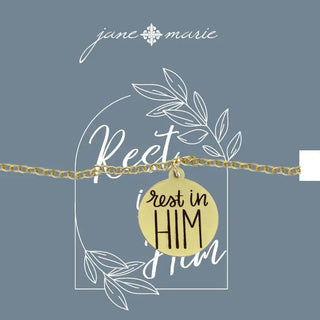 Rest in Him Gold Bracelet