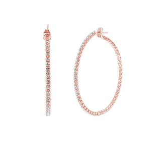 Rhinestone Hoop - Rosegold