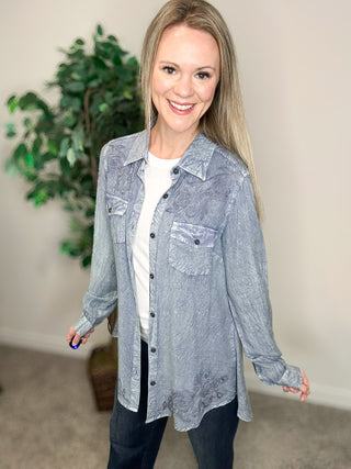 Light Blue Denim Button Up