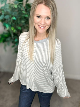 Grey Multi Striped Top