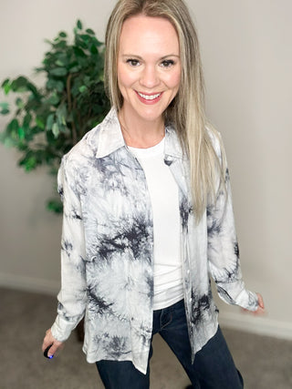 Black Smoke Button Up Top