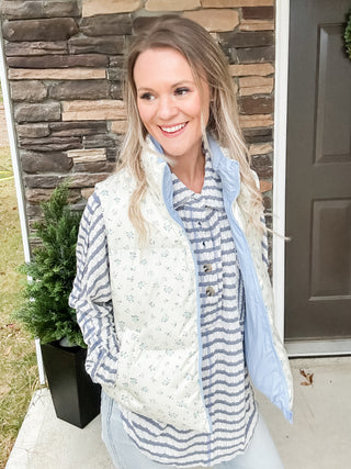 Ivory Floral Vest
