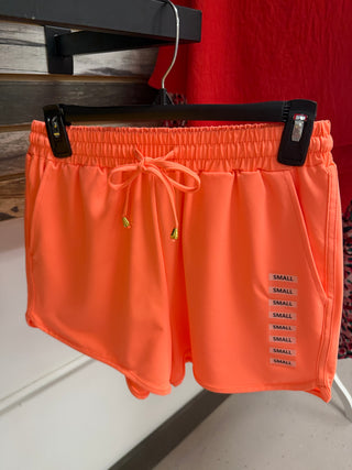Solid Neon Coral Everyday Shorts