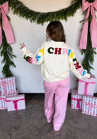 Merry Message Sweatshirt - Cream