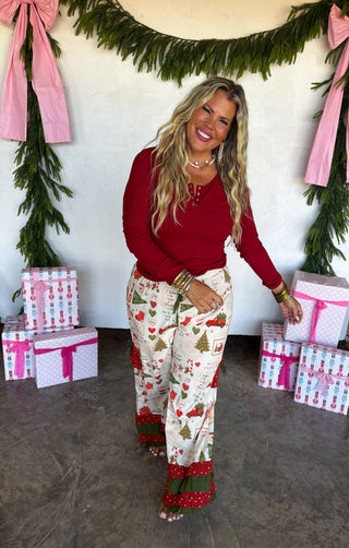 Vintage Christmas Bloomer Pants - Polka Dot Pocket