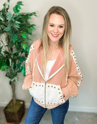 POL Pink Studded Jacket