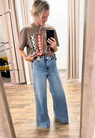 Judy Blue Liza Palazzo Jeans w/ Booty Lifting Pockets