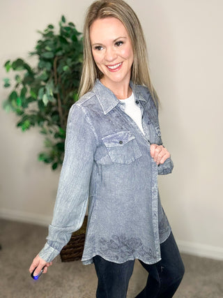Light Blue Denim Button Up
