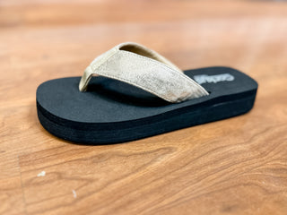 Gold Corky Flip Flop