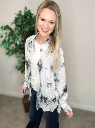 Black Smoke Button Up Top