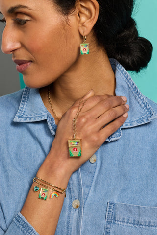Crayola 'To Teach Is To Color A Life Forever' Crayon Box Earrings