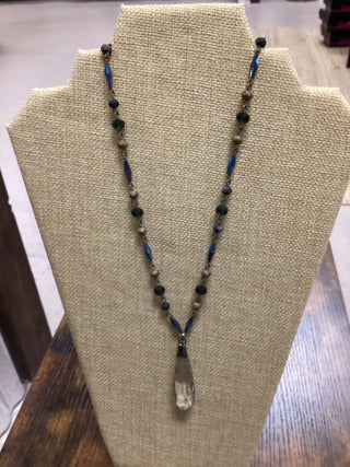 Teardrop Blue Crystal beaded