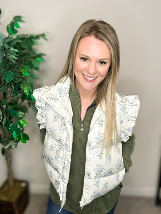 Ruffle Floral Vest