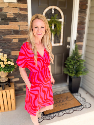 Berry Bold Striped Dress