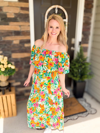 Maxi off the shoulder floral