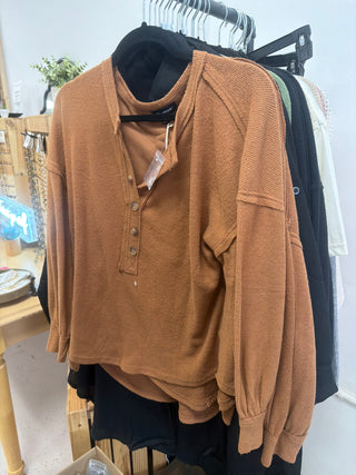 Pumpkin Spice Button Up Blouse