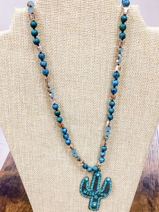 Cactus beaded necklace