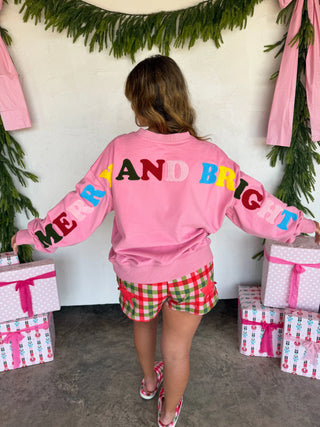 Merry Message Sweatshirt - Pink