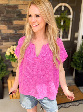 Mauve Side Slit Pullover