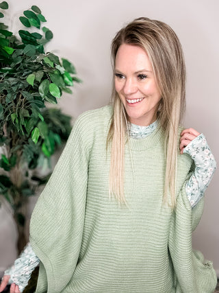 Playful Poncho - Sage