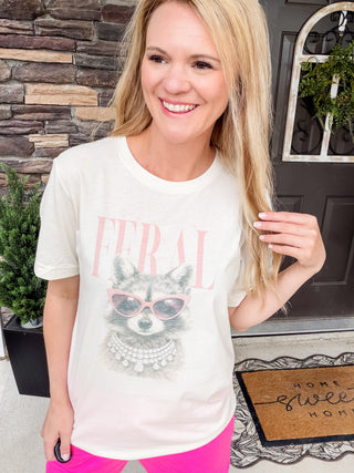 Feral Tee – Women’s Raccoon Graphic Tee | Cute Boutique Shirt
