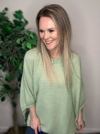 Playful Poncho - Sage