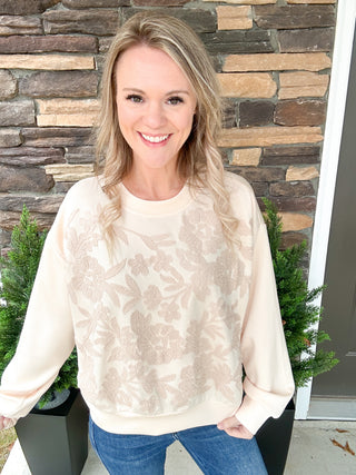 Cream Embroidery Top