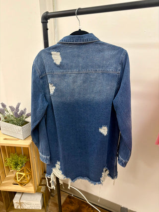 Dark Distressed Denim Jacket