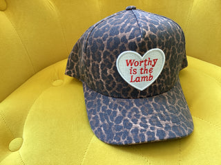 Trucker hat- Leopard "worthy lamb"