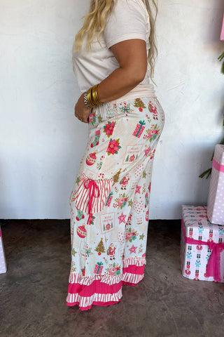 Vintage Christmas Bloomer Pants - Stripe Pocket
