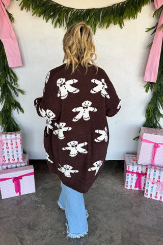 Cozy Christmas Cloud Cardigan - Gingerbread