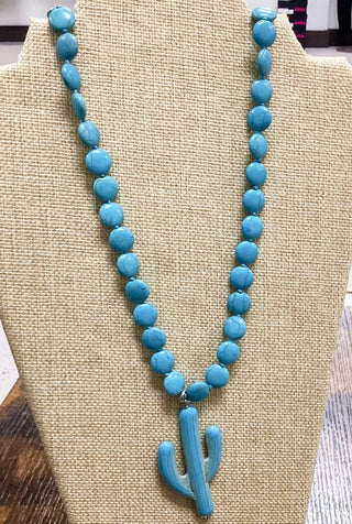 Turq cactus necklace