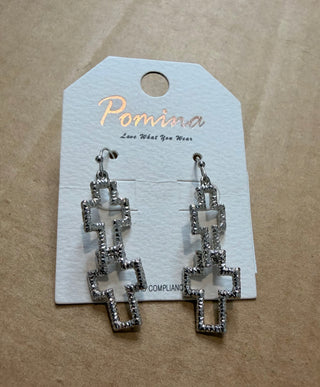 Double Cross Earrings Silver