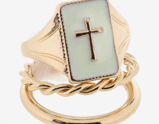 Ivory Cross Ring