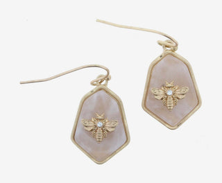 Rose Quartz Bee Earrings