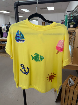 Set Sail Sequin Patch Top